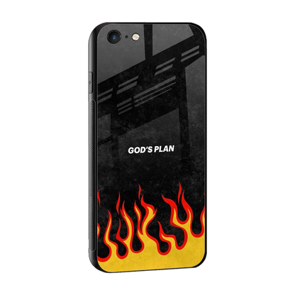 Gods Plan sleek iphone 6s plus cover with tempered glass back and TPU edges