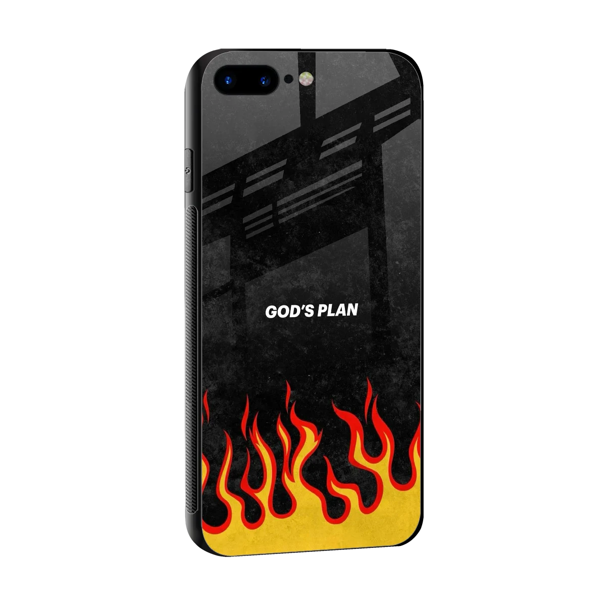 Gods Plan sleek iphone 7 plus cover with tempered glass back and TPU edges