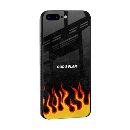 Gods Plan sleek iphone 7 plus cover with tempered glass back and TPU edges