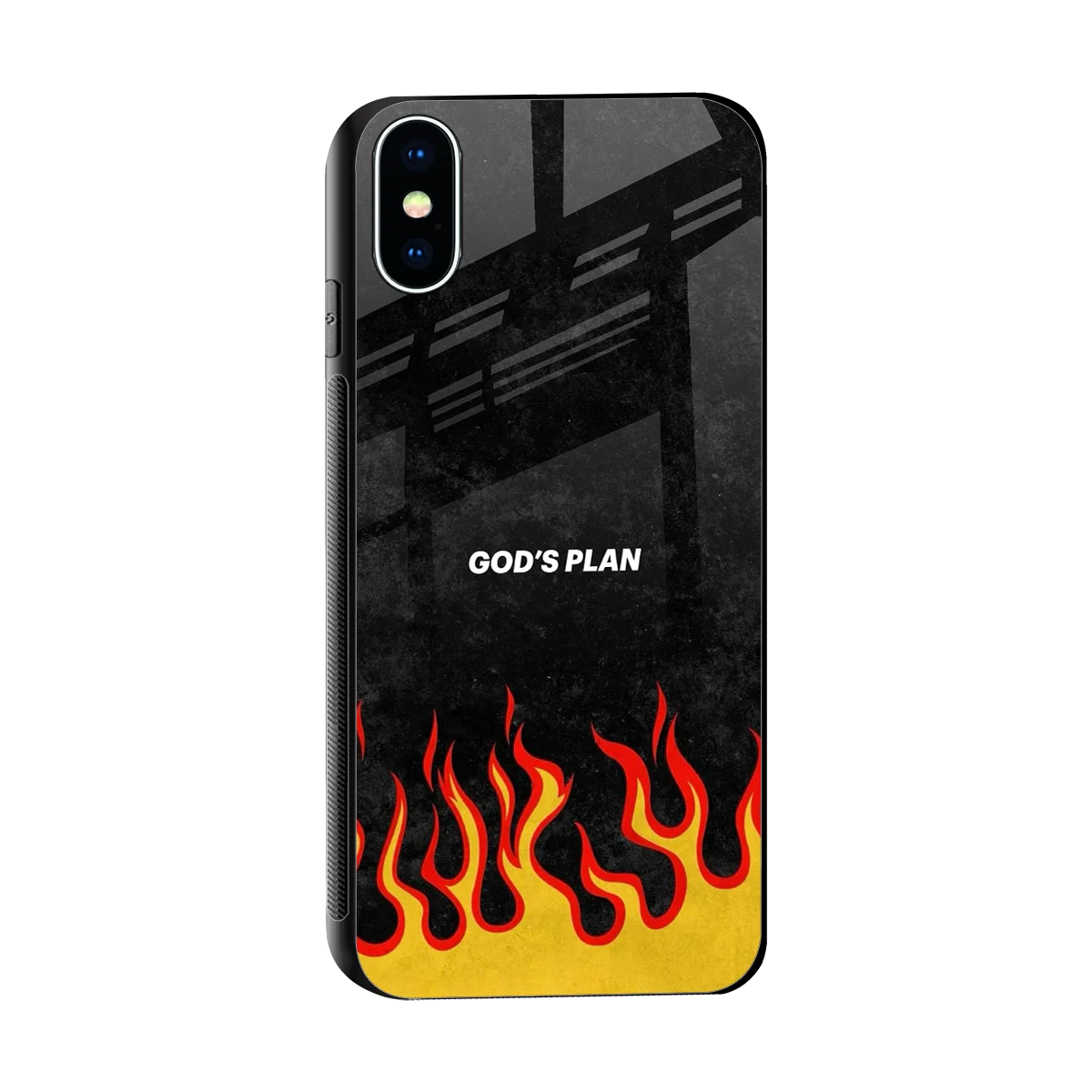 Gods Plan sleek iphone x cover with tempered glass back and TPU edges