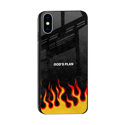 Gods Plan sleek iphone x cover with tempered glass back and TPU edges
