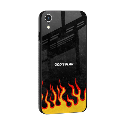 Gods Plan sleek iphone xr cover with tempered glass back and TPU edges