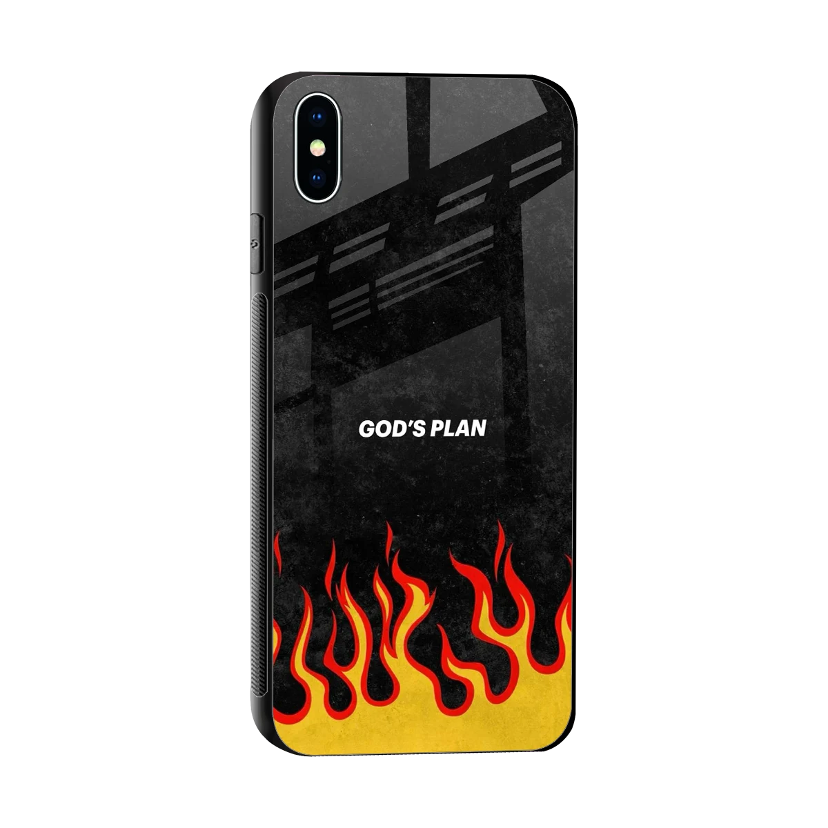 Gods Plan sleek iphone xs max cover with tempered glass back and TPU edges