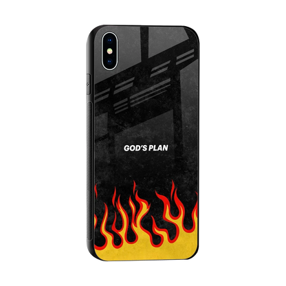 Gods Plan sleek iphone xs max cover with tempered glass back and TPU edges