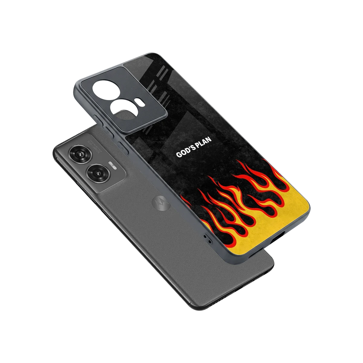Gods Plan sleek motorola edge 50 fusion cover with tempered glass back and TPU edges