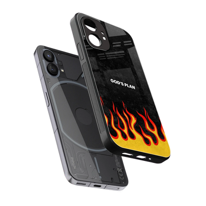 Gods Plan sleek nothing phone 1 cover with tempered glass back and TPU edges