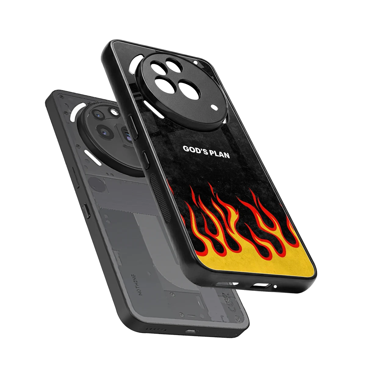 Gods Plan sleek nothing phone 3a pro cover with tempered glass back and TPU edges