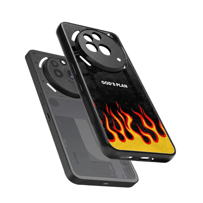 Gods Plan sleek nothing phone 3a pro cover with tempered glass back and TPU edges