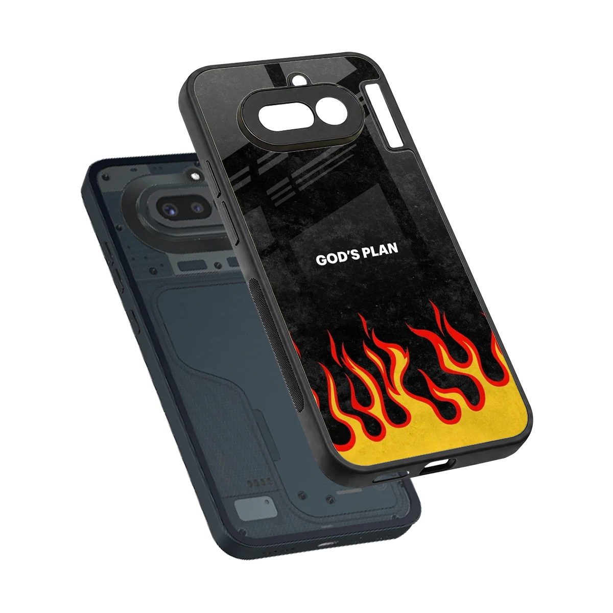 Gods Plan sleek nothing phone 4a cover with tempered glass back and TPU edges