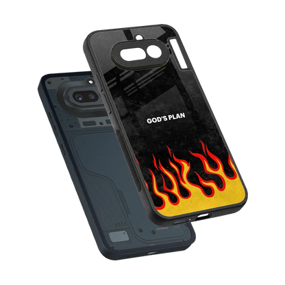 Gods Plan sleek nothing phone 4a cover with tempered glass back and TPU edges