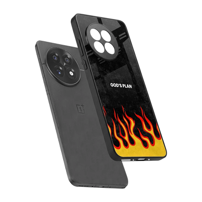 Gods Plan sleek oneplus 13r cover with tempered glass back and TPU edges