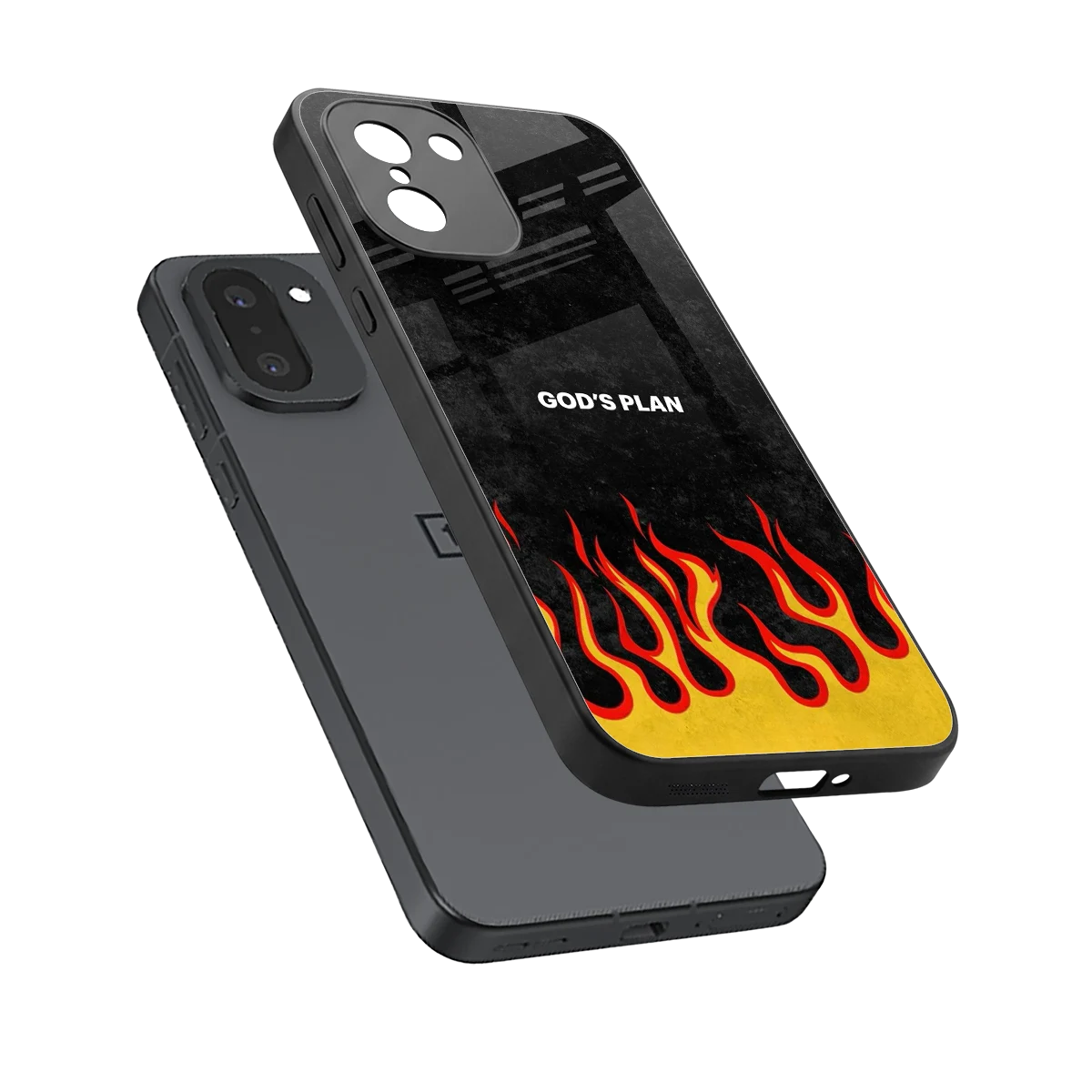 Gods Plan sleek oneplus 15r cover with tempered glass back and TPU edges