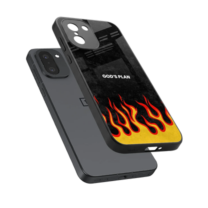 Gods Plan sleek oneplus 15r cover with tempered glass back and TPU edges
