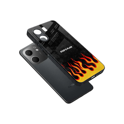 Gods Plan sleek oppo a5x 5g cover with tempered glass back and TPU edges