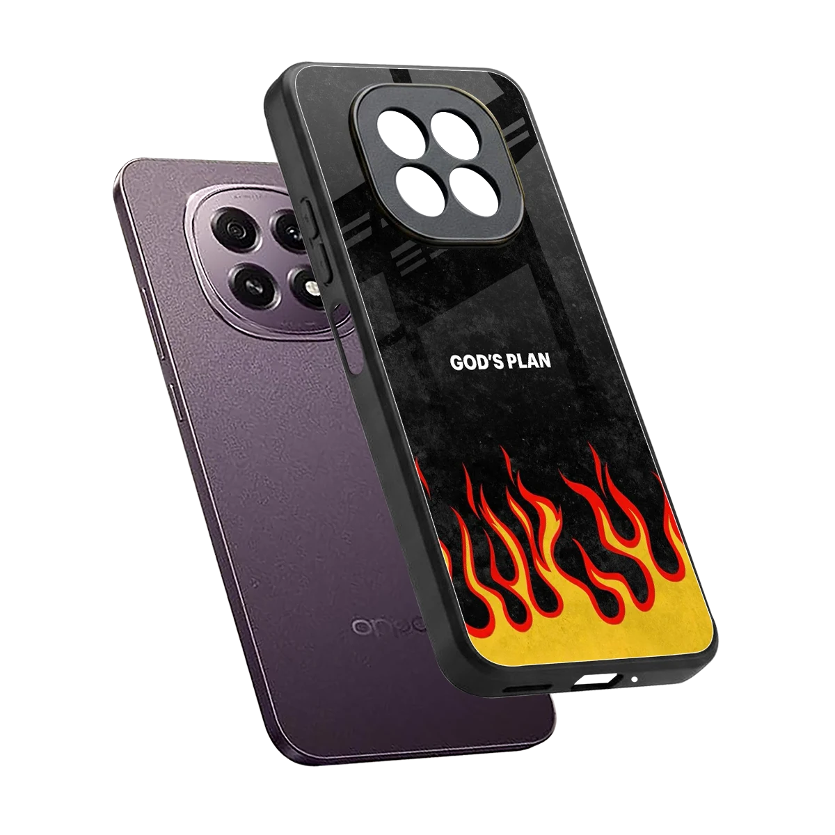 Gods Plan sleek oppo f29 5g cover with tempered glass back and TPU edges
