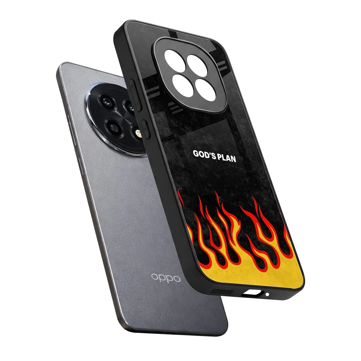 Gods Plan sleek oppo f29 pro 5g cover with tempered glass back and TPU edges
