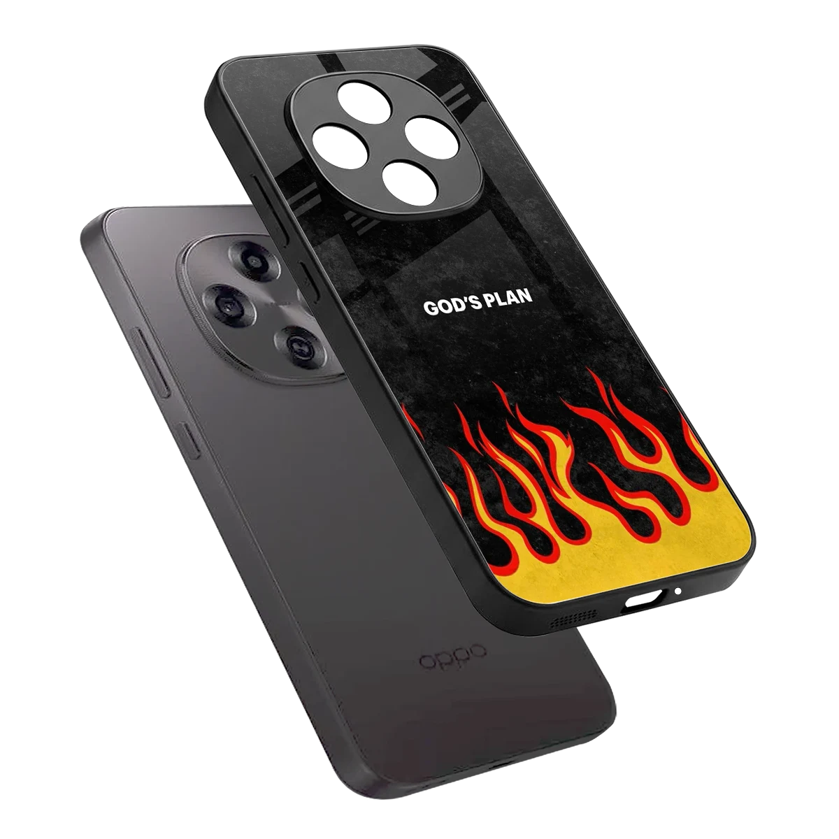 Gods Plan sleek oppo f31 pro 5g cover with tempered glass back and TPU edges