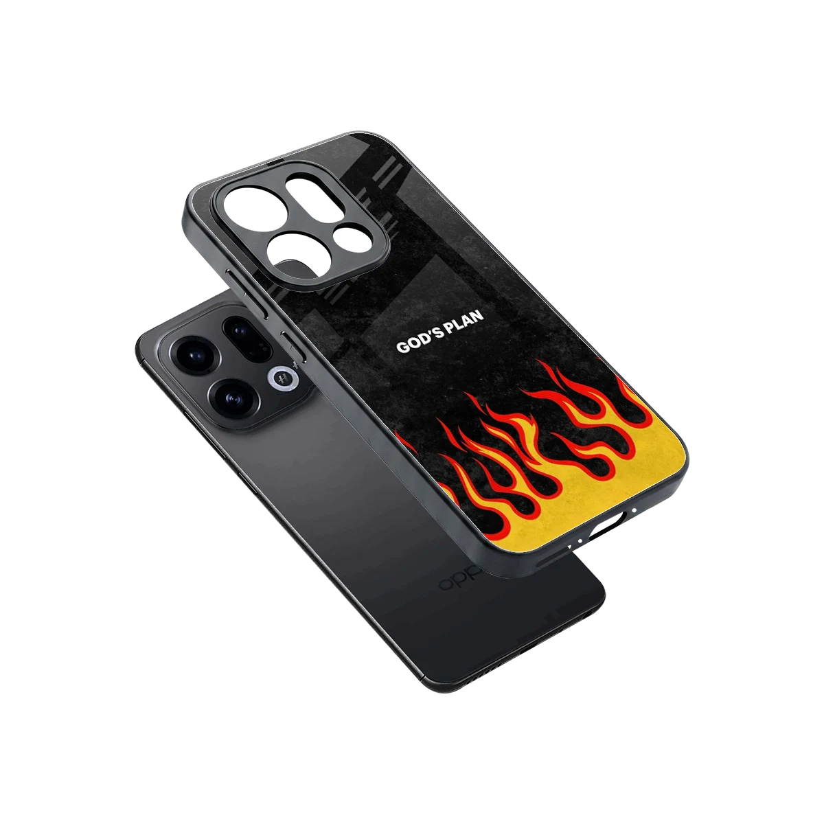 Gods Plan sleek oppo find x9 cover with tempered glass back and TPU edges