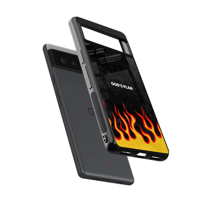 Gods Plan sleek google pixel 6 cover with tempered glass back and TPU edges