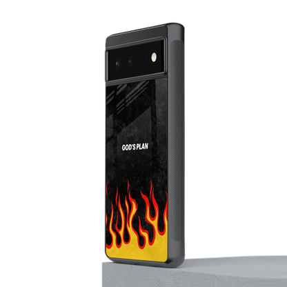 Gods Plan stylish phone case for google pixel 6a | glossy glass and slim fit