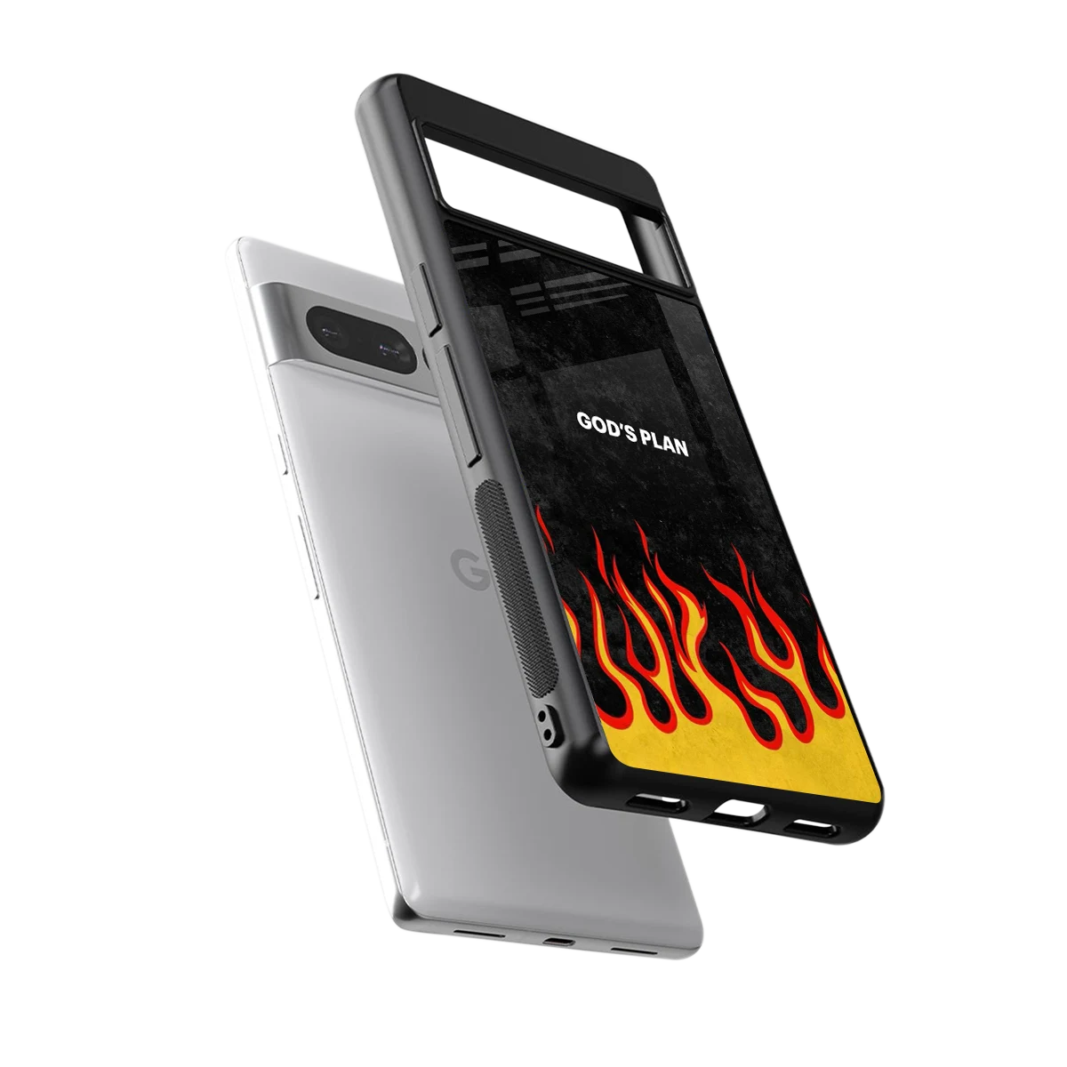 Gods Plan sleek google pixel 7 pro cover with tempered glass back and TPU edges