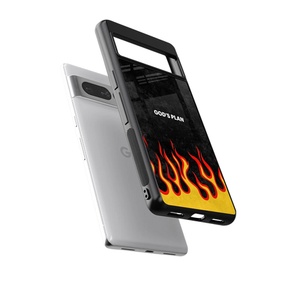 Gods Plan sleek google pixel 7 pro cover with tempered glass back and TPU edges