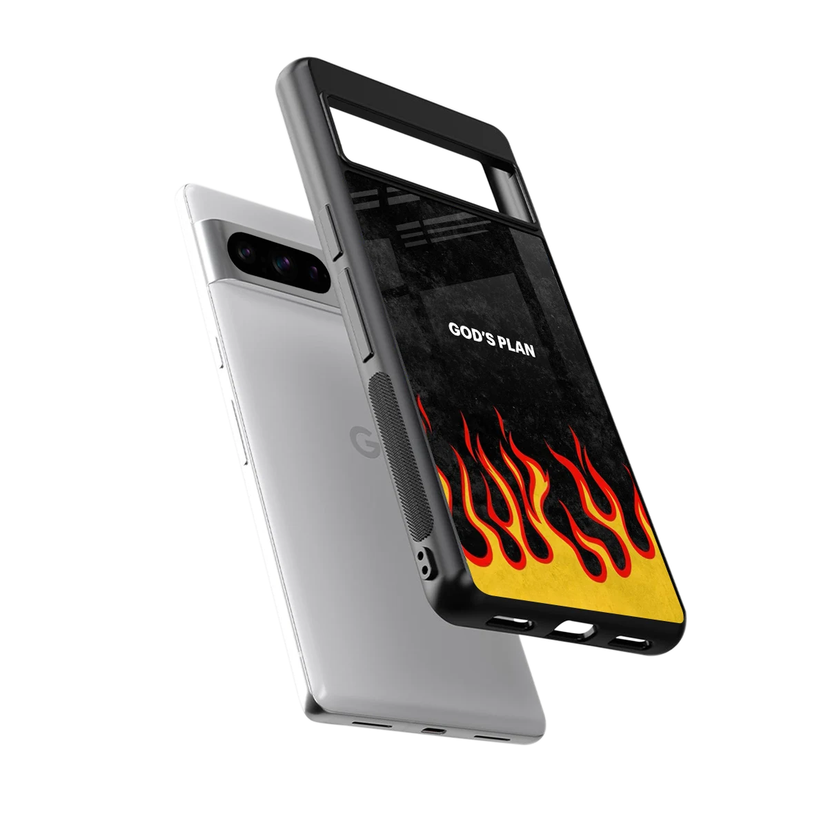 Gods Plan sleek google pixel 8 pro cover with tempered glass back and TPU edges