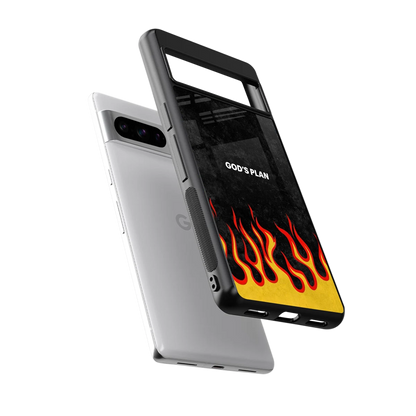 Gods Plan sleek google pixel 8 pro cover with tempered glass back and TPU edges