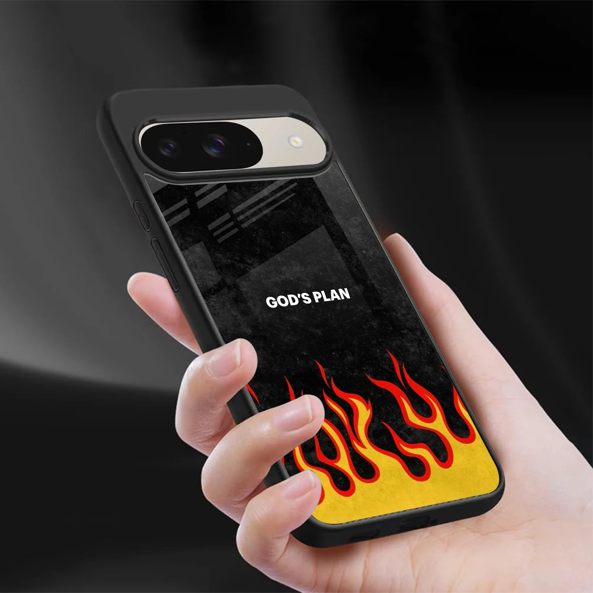 Gods Plan sleek google pixel 9 cover with tempered glass back and TPU edges