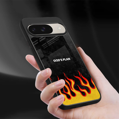 Gods Plan sleek google pixel 9 cover with tempered glass back and TPU edges