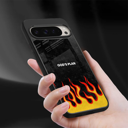 Gods Plan sleek google pixel 9 pro xl cover with tempered glass back and TPU edges