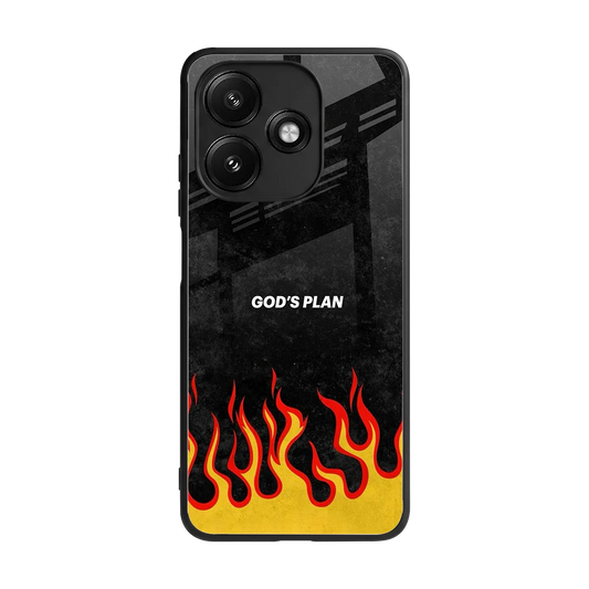 Gods Plan back phone cover | glass case for redmi 12 5g