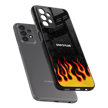 Gods Plan sleek samsung galaxy a23 cover with tempered glass back and TPU edges