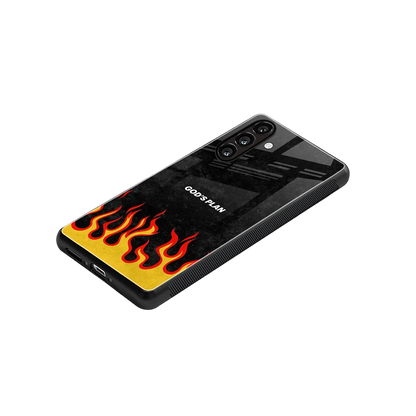 Gods Plan stylish phone case for samsung galaxy a55 5g | glossy glass and slim fit