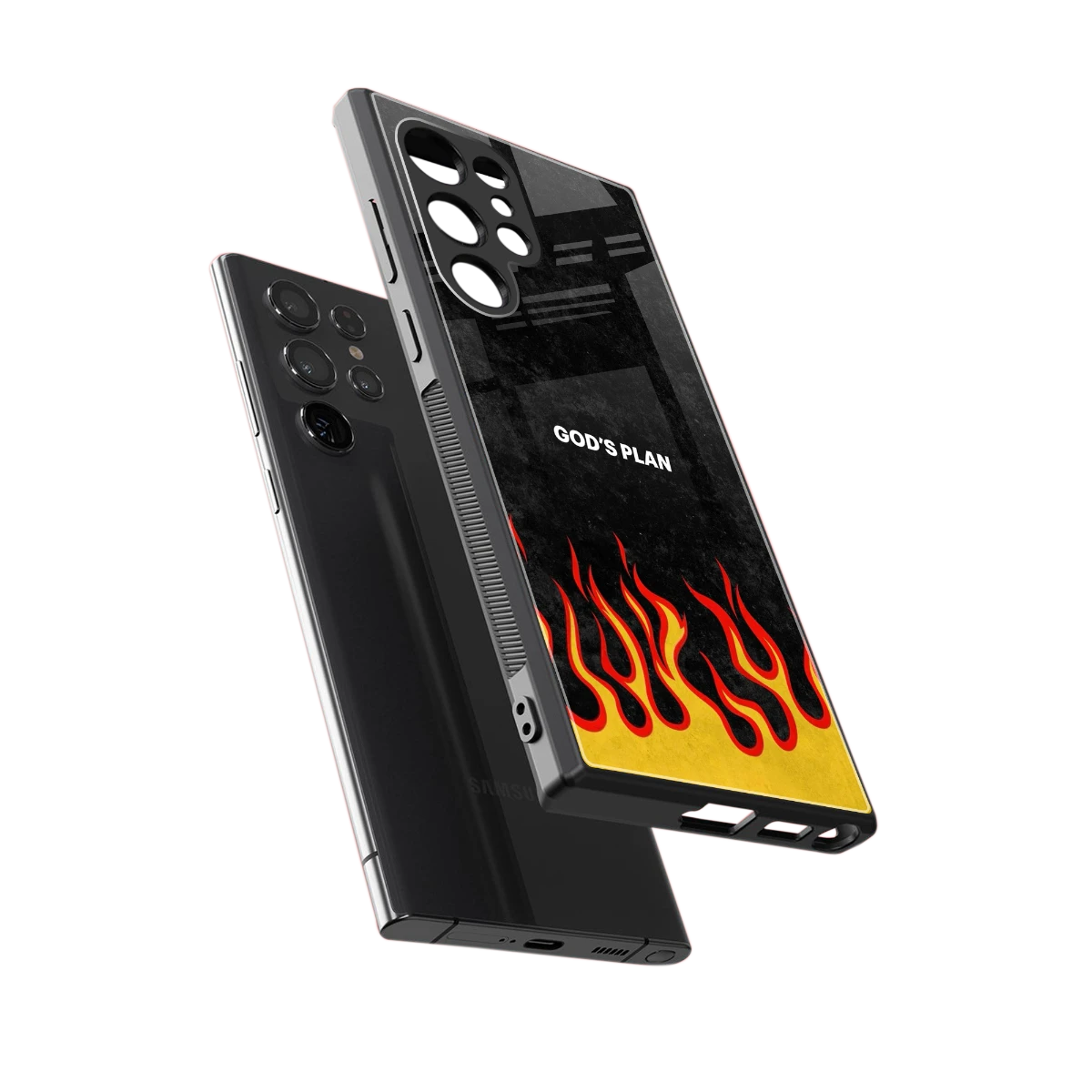 Gods Plan sleek samsung galaxy s23 ultra cover with tempered glass back and TPU edges