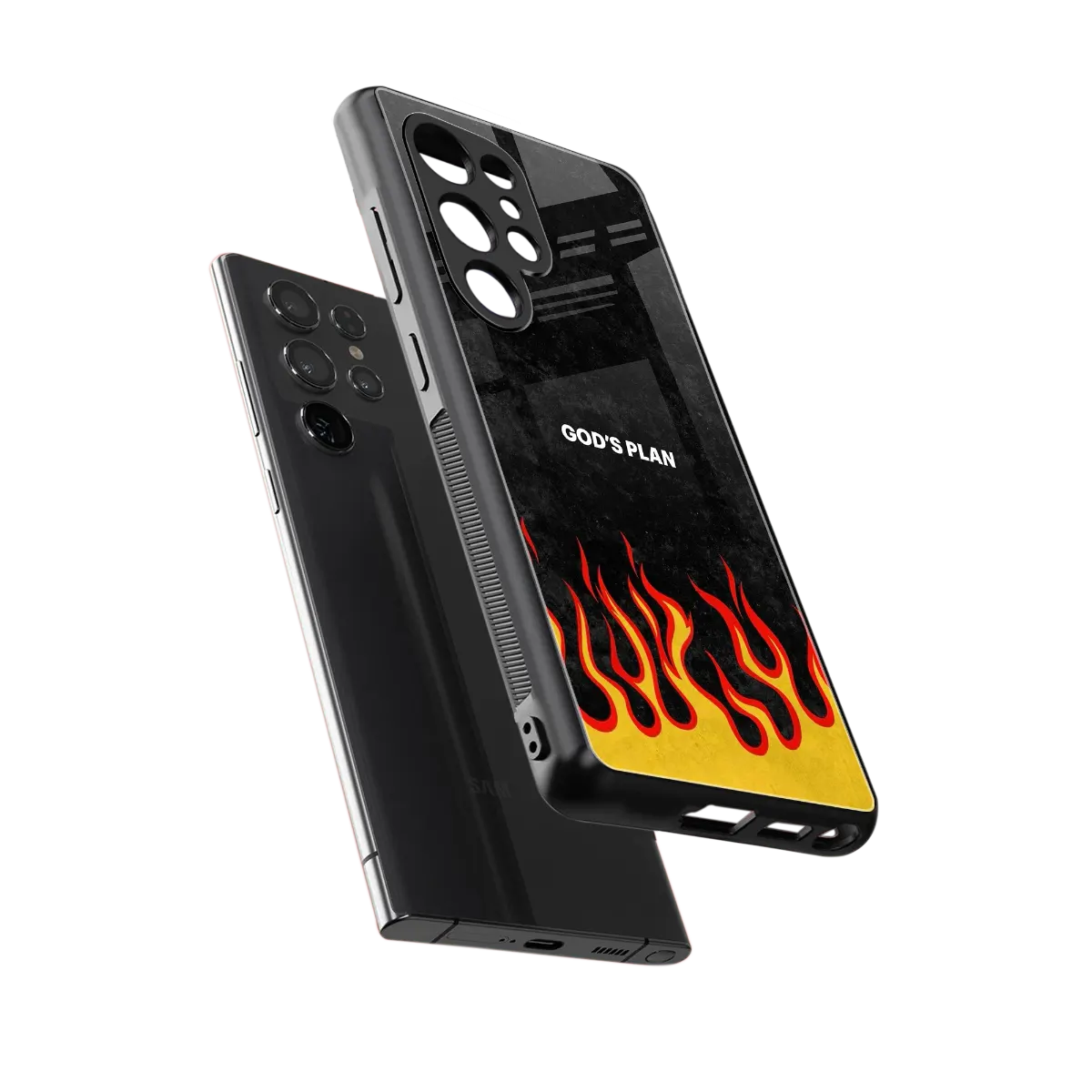 Gods Plan sleek samsung galaxy s25 ultra cover with tempered glass back and TPU edges