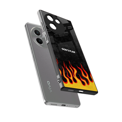 Gods Plan sleek vivo v30e cover with tempered glass back and TPU edges