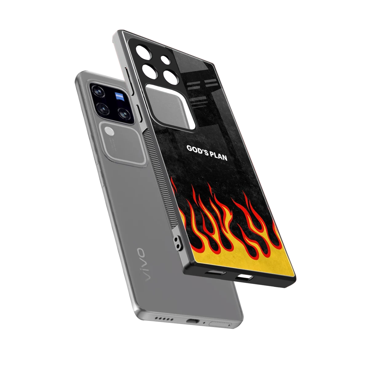 Gods Plan sleekvivo v30 pro cover with tempered glass back and TPU edges