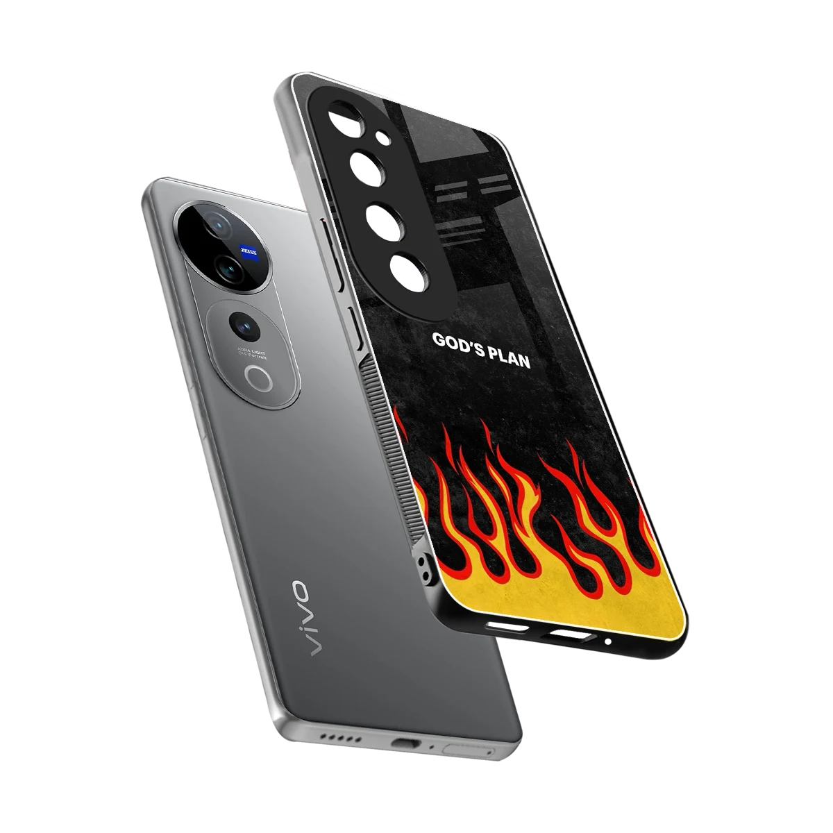 Gods Plan sleek vivo v40 pro cover with tempered glass back and TPU edges