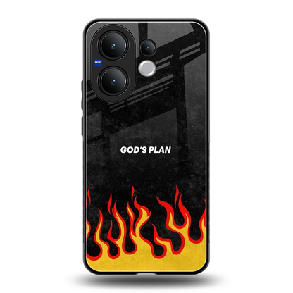Gods Plan back phone cover | glass case for vivo v60
