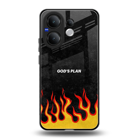 Gods Plan back phone cover | glass case for vivo v60