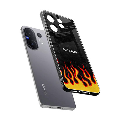 Gods Plan sleek vivo v60 cover with tempered glass back and TPU edges