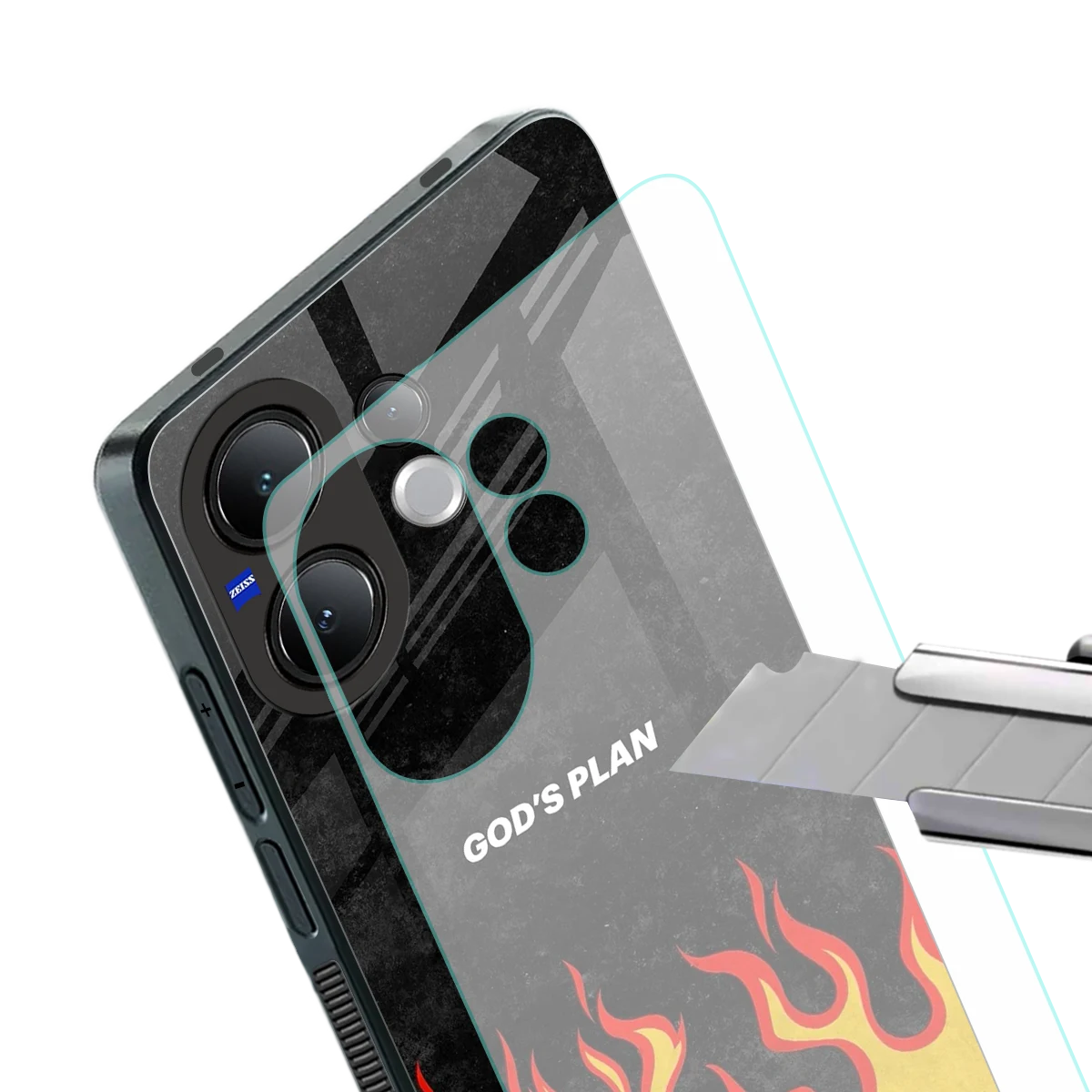 Gods Plan stylish phone case for vivo v60 | glossy glass and slim fit