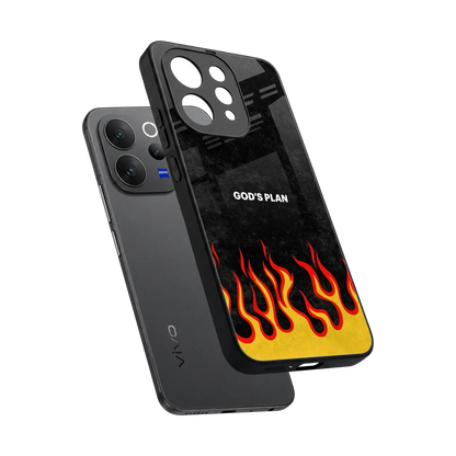 Gods Plan sleek vivo v70 cover with tempered glass back and TPU edges