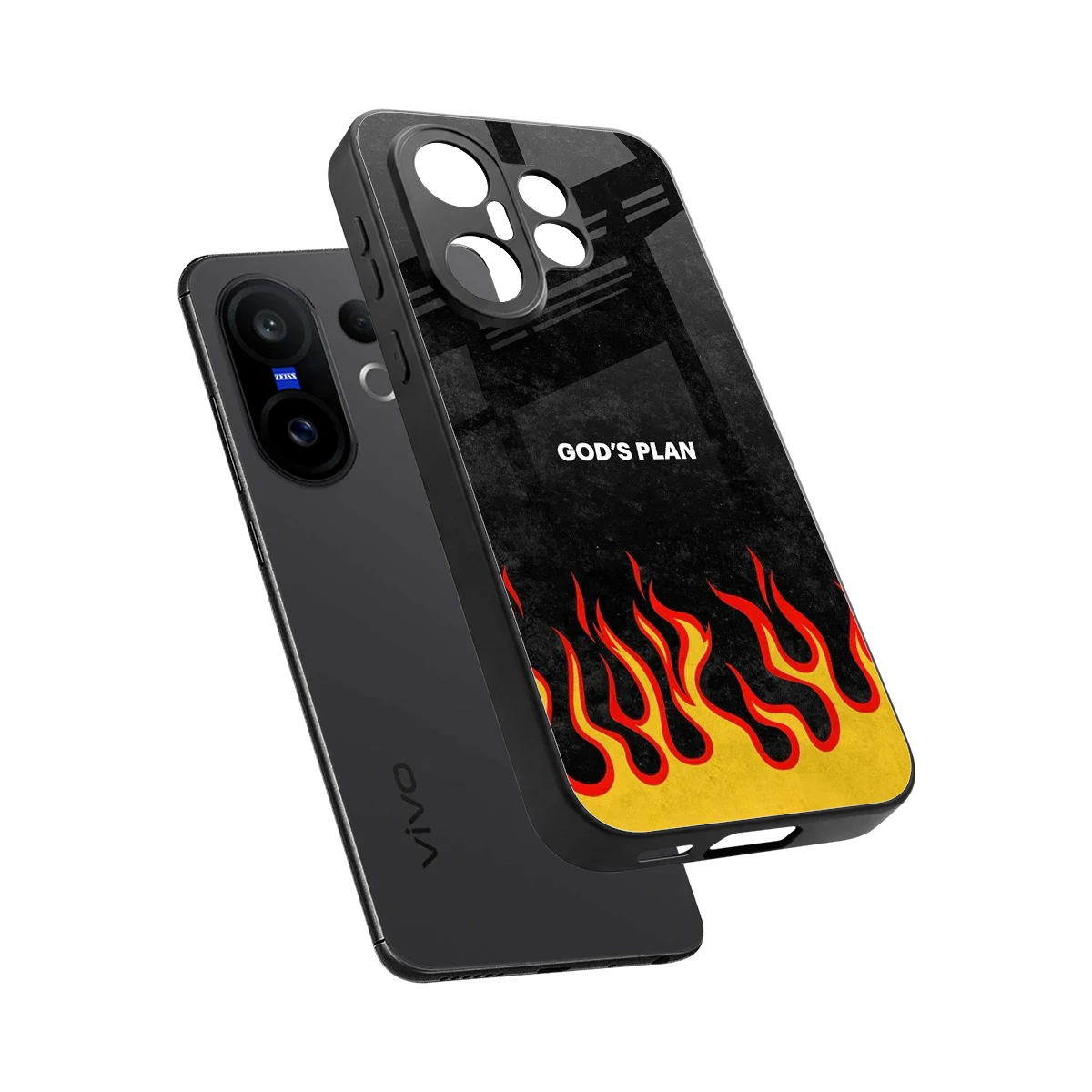 Gods Plan sleek vivo x200 fe cover with tempered glass back and TPU edges
