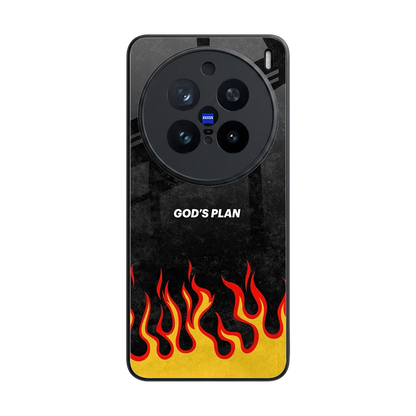 Gods Plan back phone cover | glass case for vivo x200 pro