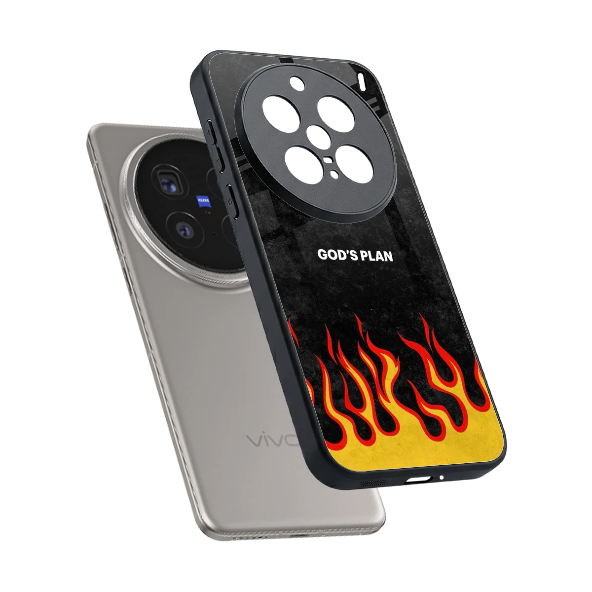 Gods Plan sleek vivo x200 pro cover with tempered glass back and TPU edges