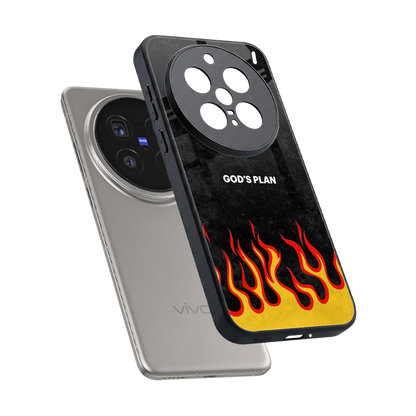 Gods Plan sleek vivo x200 pro cover with tempered glass back and TPU edges