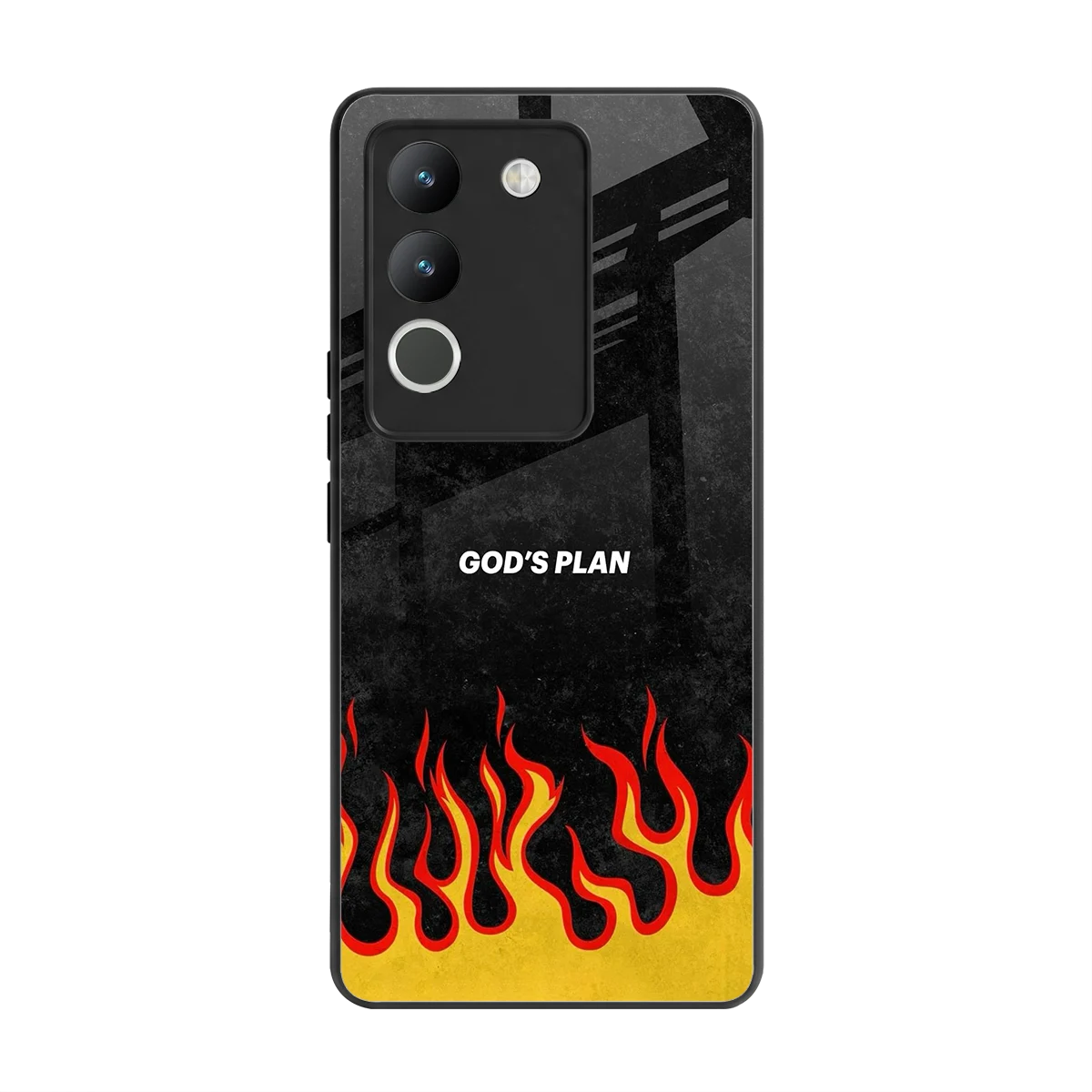 Gods Plan back phone cover | glass case for vivo y200 5g