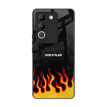 Gods Plan back phone cover | glass case for vivo y200 5g